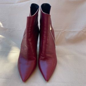 Red Saint Laurent boots